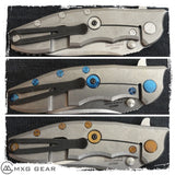 Custom Made Titanium Standoffs, Scale Screws, Pivot Screw, and LBS for Zero Tolerance ZT0562 & ZT0562CF