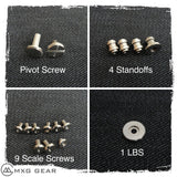 Custom Made Titanium Standoffs, Scale Screws, Pivot Screw, and LBS for Zero Tolerance ZT0562 & ZT0562CF