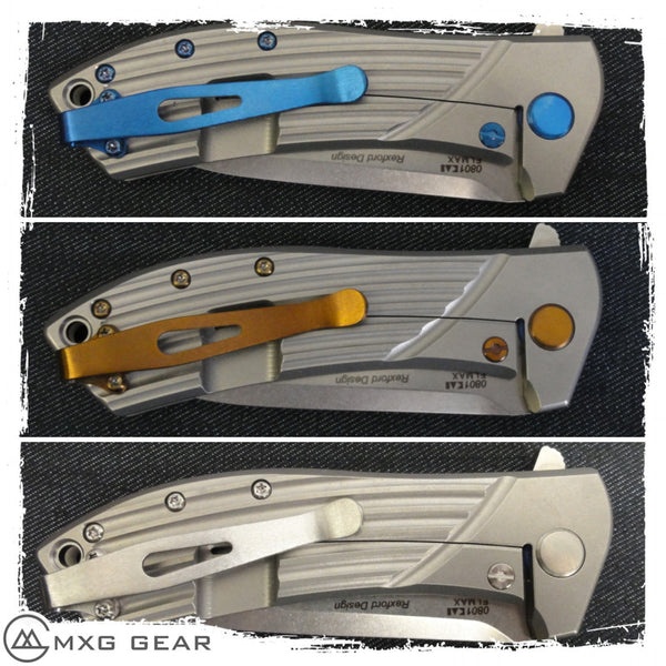 Custom Made Titanium Standoffs, Scale Screws and Clip for Zero