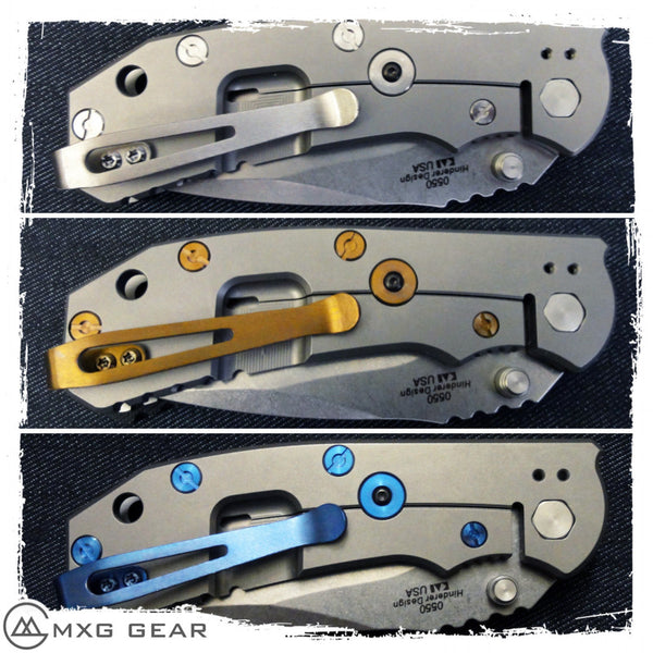 Custom Made Titanium Standoffs, Scale Screws, LBS and Clip for
