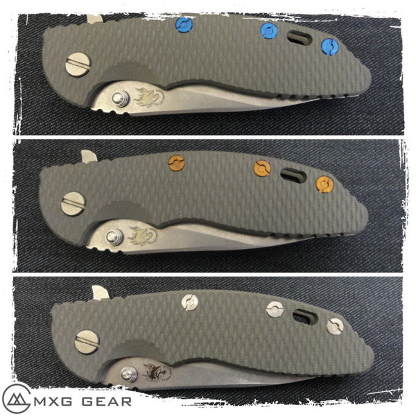 Standoff In Titanio Personalizzati MXG Gear Per Coltello Rick Hinderer XM-18 3" - Foto 3