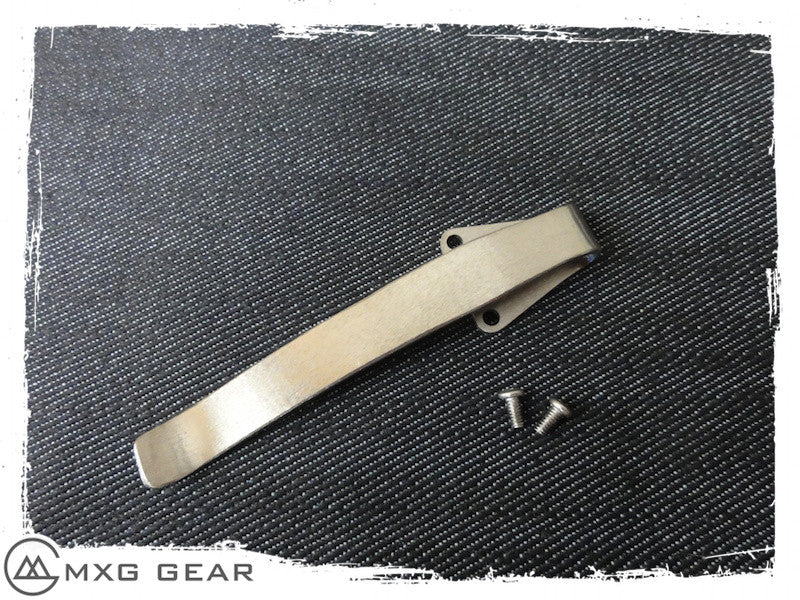 Custom Made Titanium Deep Carry Pocket Clip For Spyderco Military
