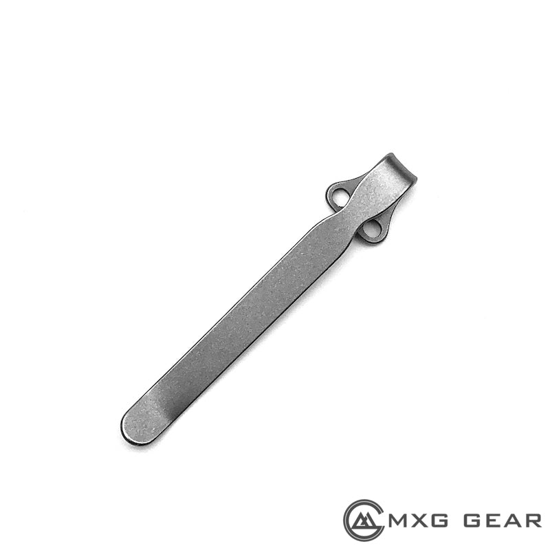 Custom Made Titanium Deep Carry Pocket Clip For Spyderco Knife