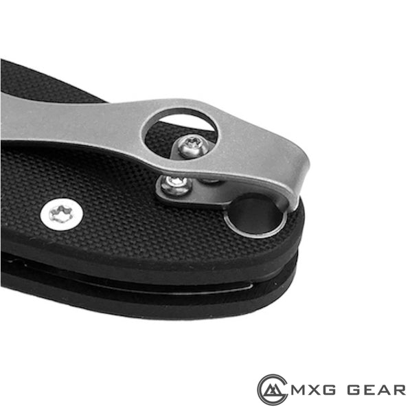 mxg gear deep carry clip Custom Made Titanium Deep Carry Pocket Clip For Spyderco Para 3 (with – MXG Gear