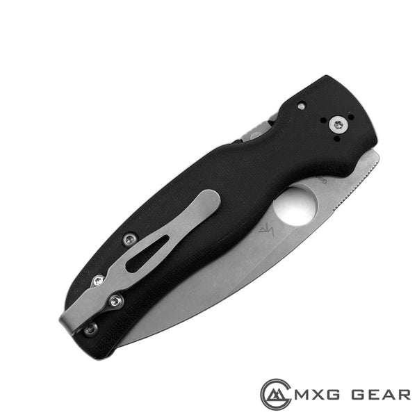 mxg gear clip Custom Made Titanium Deep Carry Pocket Clip For Spyderco Shaman – MXG Gear