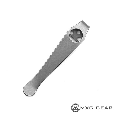Custom Made Titanium Deep Carry Pocket Clip For Spyderco Delica 4