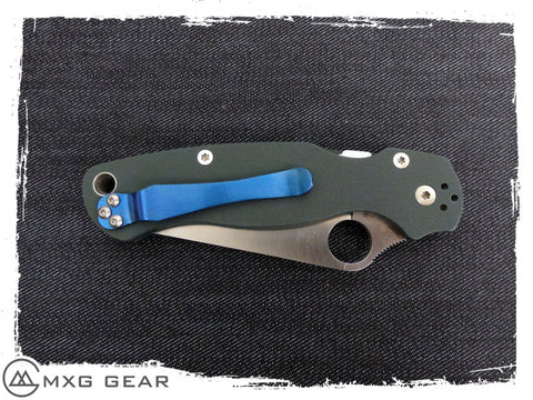 mxg gear clip Custom Made Titanium Pocket Clip For Spyderco Knife – MXG Gear
