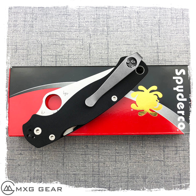 mxg gear New Spyderco Paramilitary 2 Knife G-10 C81GP2 with Custom Deep Carry C – MXG Gear
