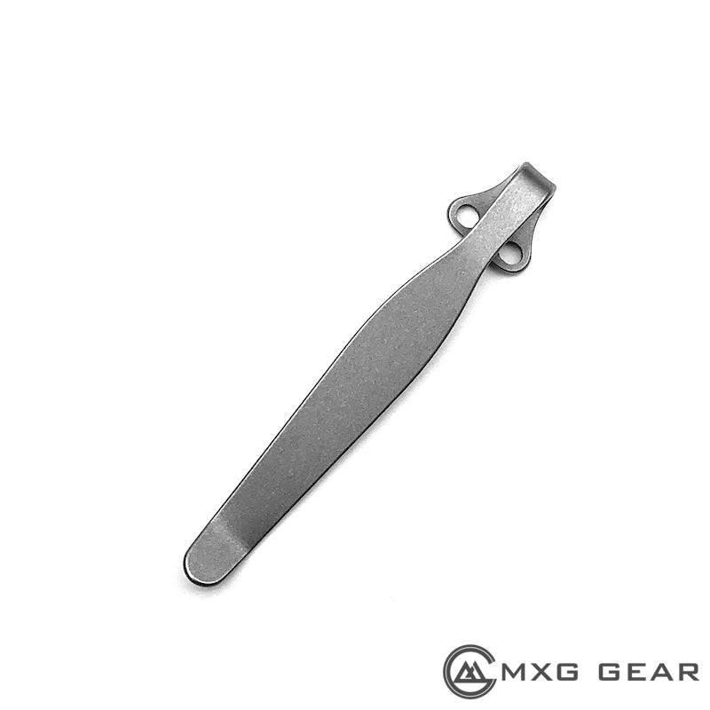 Custom Made Titanium Deep Carry Pocket Clip For Spyderco Rassenti Paysan Knife