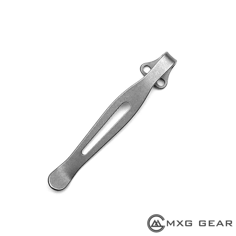 Custom Made Titanium Deep Carry Pocket Clip For Spyderco Knife