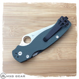 Custom Made Titanium Deep Carry Pocket Clip For Spyderco Knife