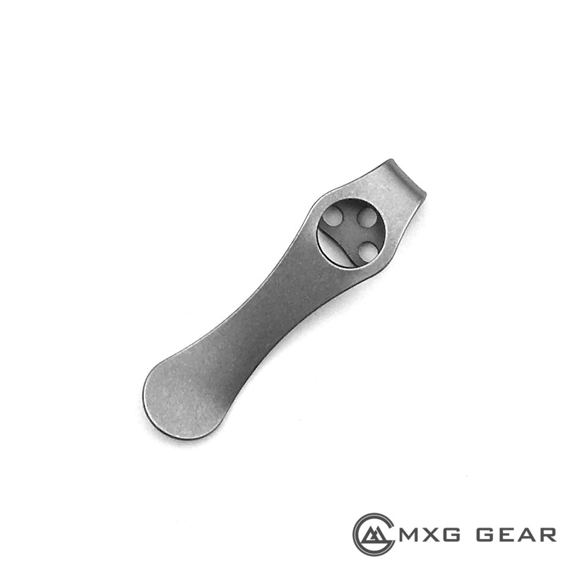 mxg gear clip Custom Made Titanium Deep Carry Pocket Clip For Spyderco Delica 4 – MXG Gear