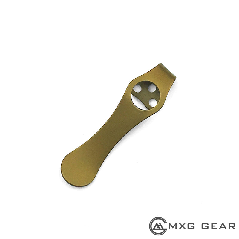 Custom Made Titanium Deep Carry Pocket Clip For Spyderco Knife – MXG Gear